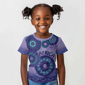 Afro Tribal Traditional Pattern Kid T shirt Purple Motif