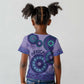 Afro Tribal Traditional Pattern Kid T shirt Purple Motif