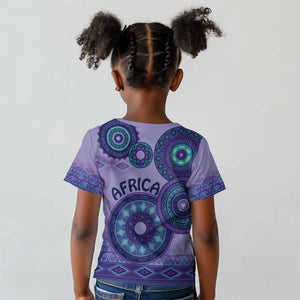 Afro Tribal Traditional Pattern Kid T shirt Purple Motif