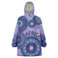 Afro Tribal Traditional Pattern KId Wearable Blanket Hoodie Purple Motif