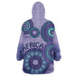 Afro Tribal Traditional Pattern KId Wearable Blanket Hoodie Purple Motif