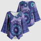 Africa Tribal Traditional Pattern Kimono Sleeve Blouse Purple Motif