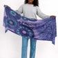 Africa Tribal Traditional Pattern Simple Headwrap Purple Motif