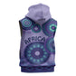 Afro Tribal Traditional Pattern Sleeveless Hoodie Purple Motif - African Pride