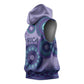 Afro Tribal Traditional Pattern Sleeveless Hoodie Purple Motif - African Pride