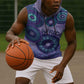 Afro Tribal Traditional Pattern Sleeveless Hoodie Purple Motif - African Pride