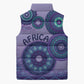 Africa Tribal Traditional Pattern Sleeveless Puffer Jacket Purple Motif