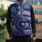 Africa Tribal Traditional Pattern Sleeveless Puffer Jacket Purple Motif