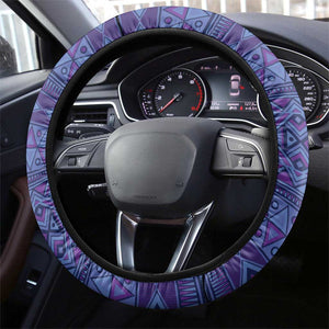 Afro Tribal Traditional Pattern Steering Wheel Cover Purple Motif