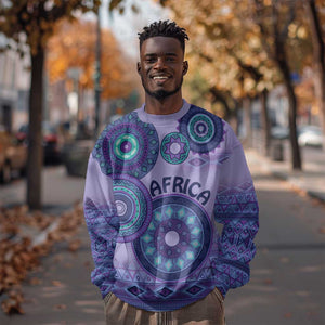 Afro Tribal Traditional Pattern Sweatshirt Purple Motif