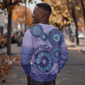 Afro Tribal Traditional Pattern Sweatshirt Purple Motif