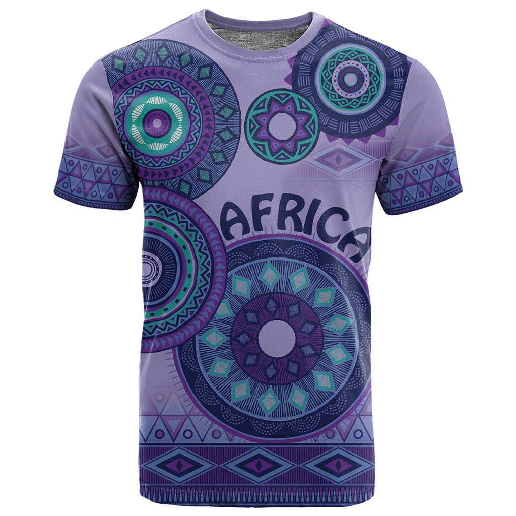 Afro Tribal Traditional Pattern T shirt Purple Motif