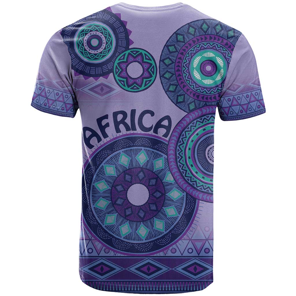 Afro Tribal Traditional Pattern T shirt Purple Motif