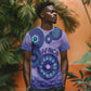Afro Tribal Traditional Pattern T shirt Purple Motif