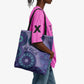 Africa Tribal Traditional Pattern Tote Bag Purple Motif
