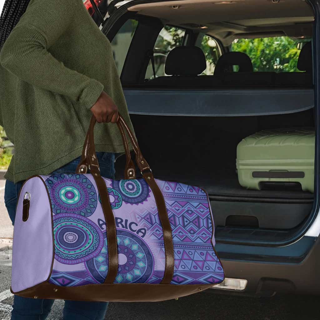 Africa Tribal Traditional Pattern Travel Bag Purple Motif