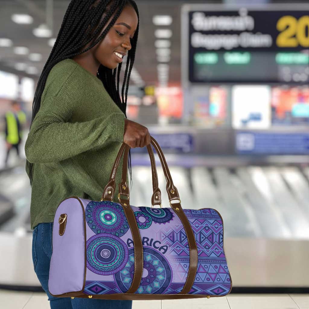Africa Tribal Traditional Pattern Travel Bag Purple Motif
