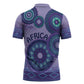 Africa Tribal Traditional Pattern Zipper Polo Shirt Purple Motif