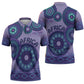 Africa Tribal Traditional Pattern Zipper Polo Shirt Purple Motif