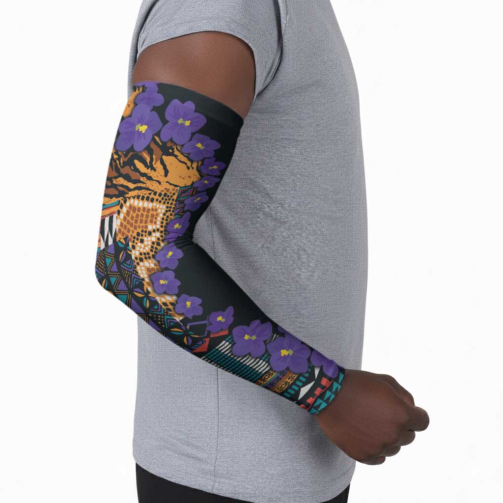 Africa Violets Flowers Arm Sleeves Mix Native Tribal Pattern