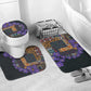 Africa Violets Flowers Bathroom Set Mix Native Tribal Pattern