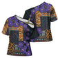 Africa Violets Flowers Cross Shoulder Shirt Mix Native Tribal Pattern