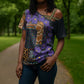 Africa Violets Flowers Cross Shoulder Shirt Mix Native Tribal Pattern