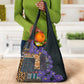 Afro Violets Flowers Grocery Bag Mix Native Tribal Pattern