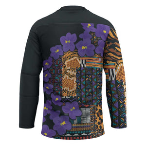 Africa Violets Flowers Hockey Jersey Mix Native Tribal Pattern