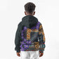 Afro Violets Flowers Kid Hoodie Mix Native Tribal Pattern