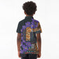 Afro Violets Flowers Kid Polo Shirt Mix Native Tribal Pattern