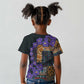Afro Violets Flowers Kid T shirt Mix Native Tribal Pattern
