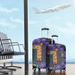 Afro Violets Flowers Luggage Cover Mix Native Tribal Pattern