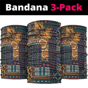 Afro Violets Flowers Neck Gaiter Mix Native Tribal Pattern - African Pride