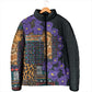 Africa Violets Flowers Padded Jacket Mix Native Tribal Pattern