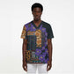 Africa Violets Flowers Scrub Top Mix Native Tribal Pattern