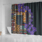 Afro Violets Flowers Shower Curtain Mix Native Tribal Pattern