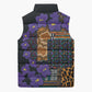 Africa Violets Flowers Sleeveless Puffer Jacket Mix Native Tribal Pattern