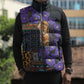 Africa Violets Flowers Sleeveless Puffer Jacket Mix Native Tribal Pattern