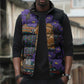 Africa Violets Flowers Sleeveless Puffer Jacket Mix Native Tribal Pattern