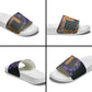 Africa Violets Flowers Slide Sandals Mix Native Tribal Pattern