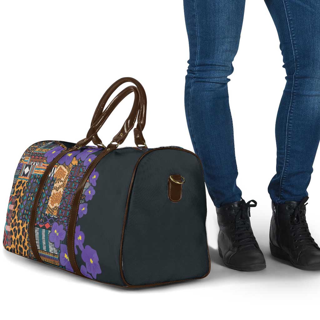 Africa Violets Flowers Travel Bag Mix Native Tribal Pattern