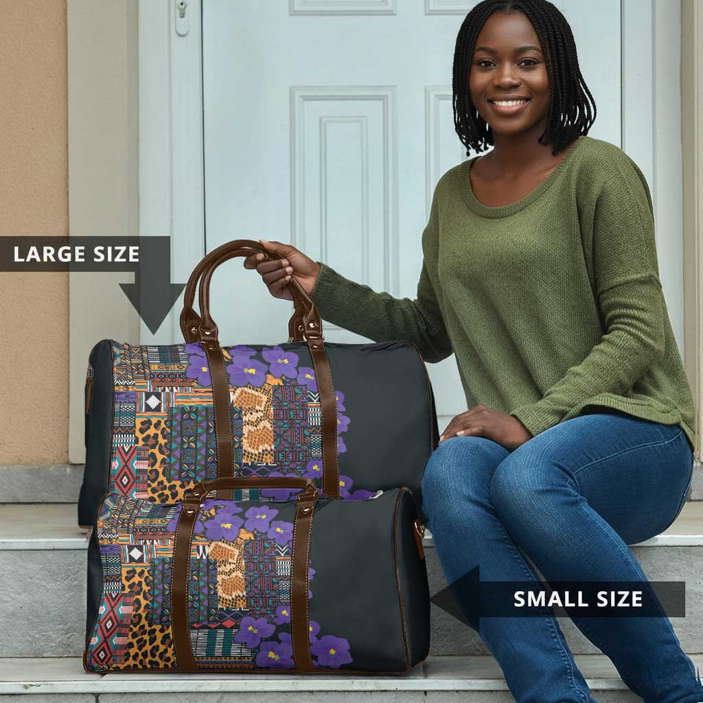 Africa Violets Flowers Travel Bag Mix Native Tribal Pattern