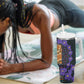 Afro Violets Flowers Tumbler With Handle Mix Native Tribal Pattern