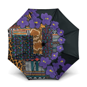 Africa Violets Flowers Umbrella Mix Native Tribal Pattern