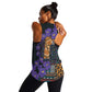 Afro Violets Flowers Women Racerback Tank Mix Native Tribal Pattern