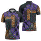 Africa Violets Flowers Zipper Polo Shirt Mix Native Tribal Pattern