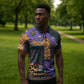 Africa Violets Flowers Zipper Polo Shirt Mix Native Tribal Pattern