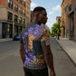 Africa Violets Flowers Zipper Polo Shirt Mix Native Tribal Pattern
