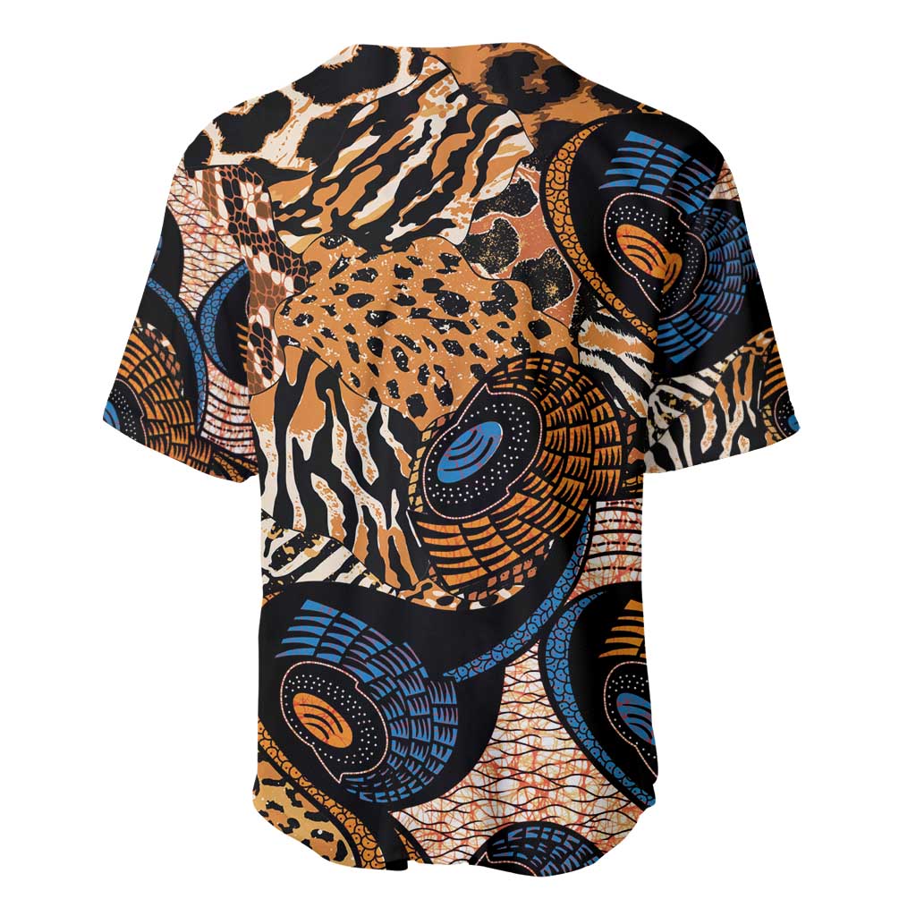 African Ankara Motifs Mixed Animal Skins Baseball Jersey